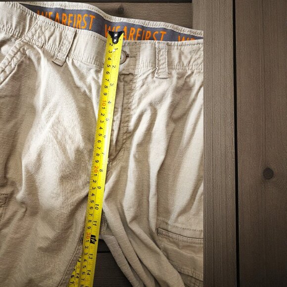 WearFirst Mens Size 32 Tan Cargo Shorts Ripstop Utility Pockets Outdoor Hiking - Picture 6 of 10